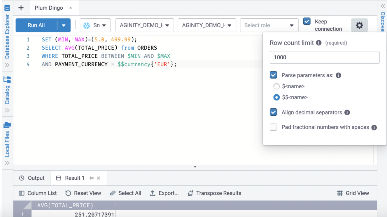 Using Parameters in your Query – Coginiti Support Home